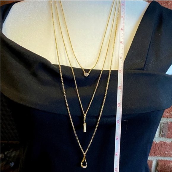 DKNY 3 Row Pendant Necklace NWT - Picture 2 of 8